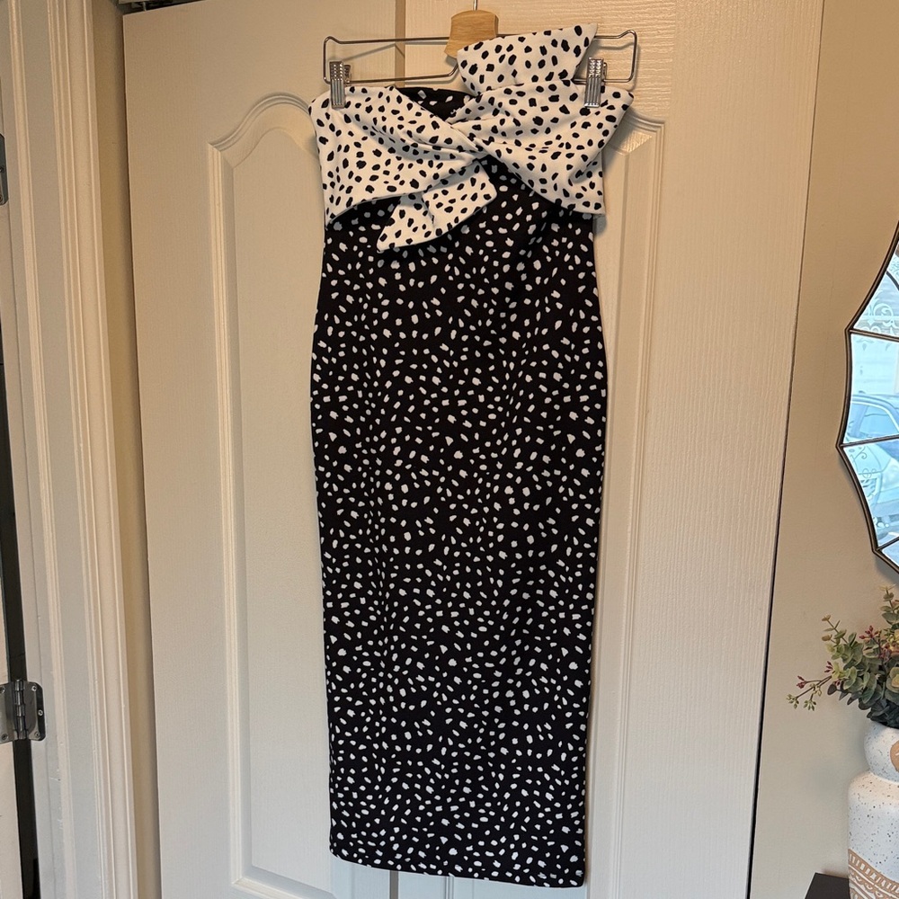 Topshop Black and White Polka Dot Dress